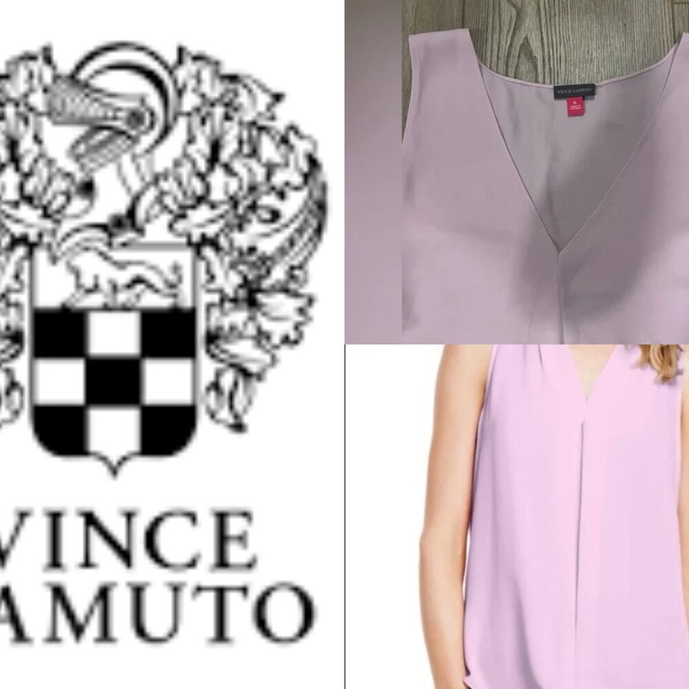 Vince Camuto Women's Sleeveless V-Neck Blouse - Light Pink Size XL